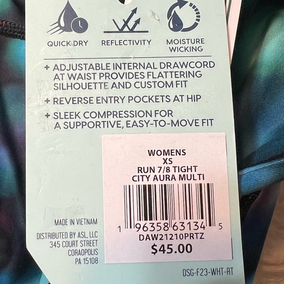 DSG Blue and Pink Leggings with Vibrant Pattern - Picture 2 of 7